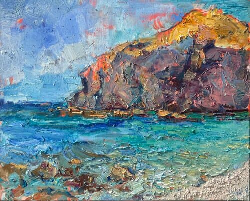 “Souffle du Sud” Playa de los Muertos - Huile sur Lin, 65 x 81 cm, 2025 - Olena Vaskiv